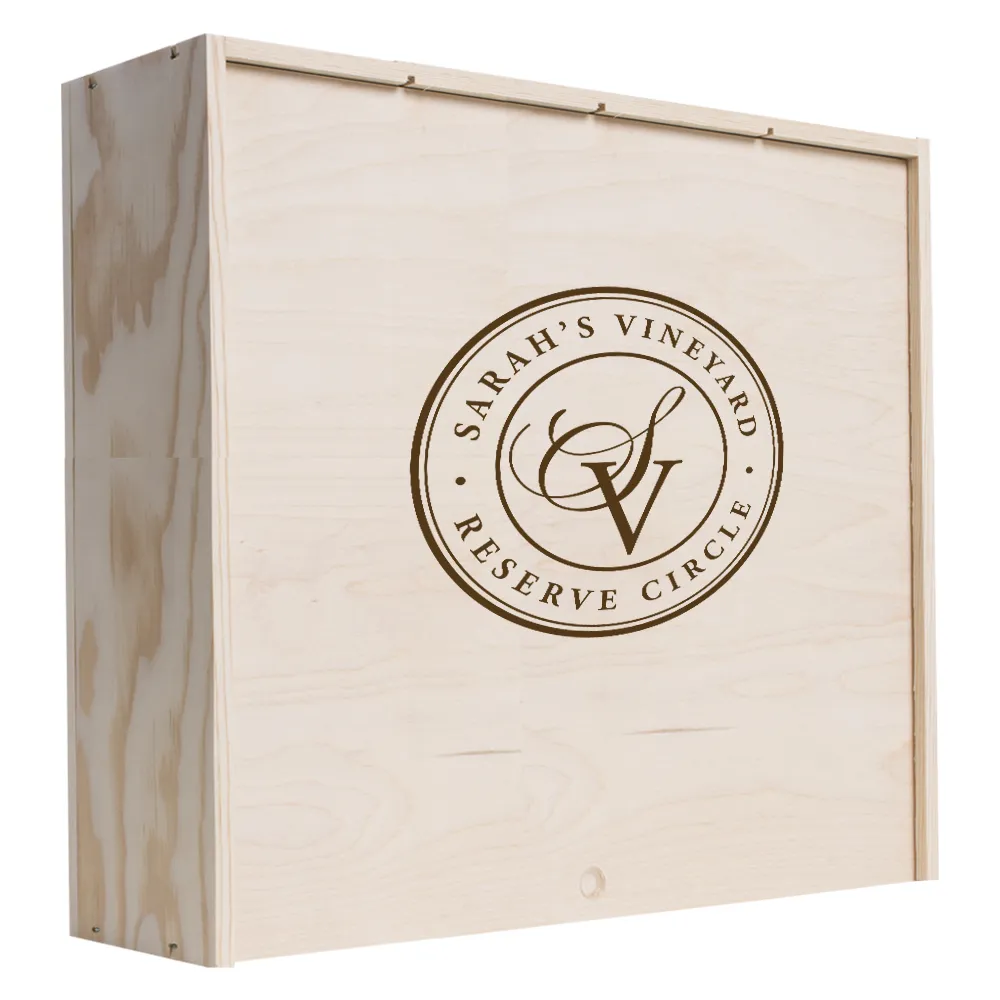 4-Bottle Wood Wine Box 7