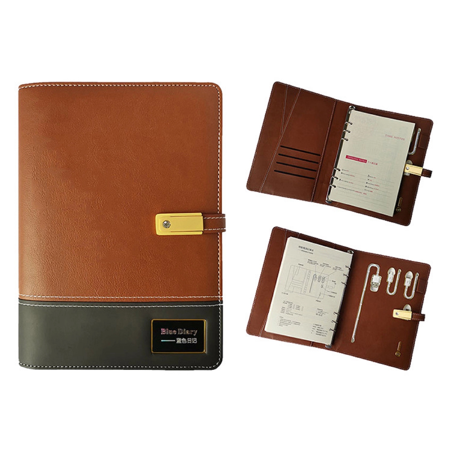 Diary Notebook with Power Bank and USB Flash Drive 2