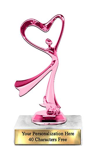 Trophy: 7", 2x3 white marble base, Modern Dance P 2