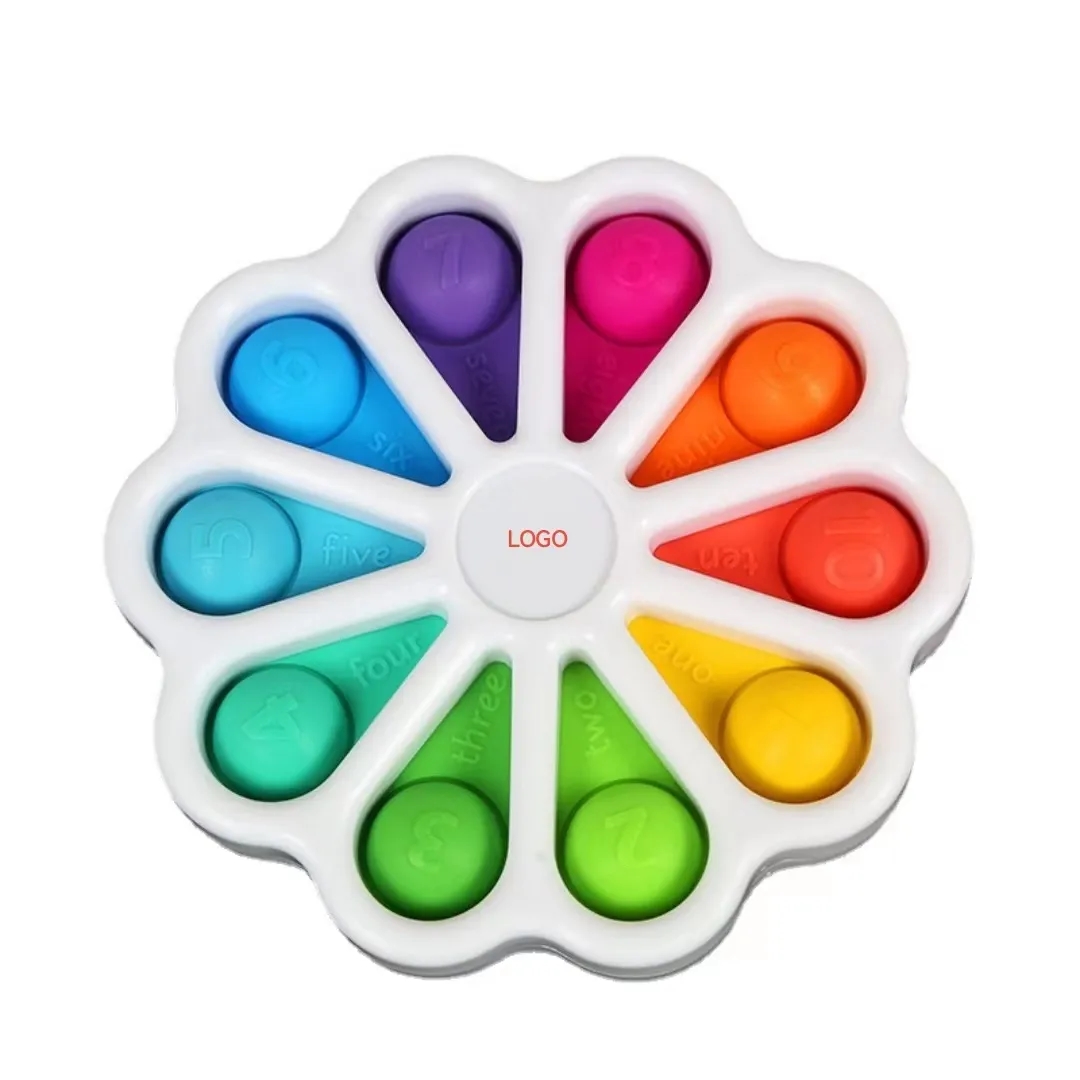 10-Button Rainbow Numbers Silicone Bubble Popping 1