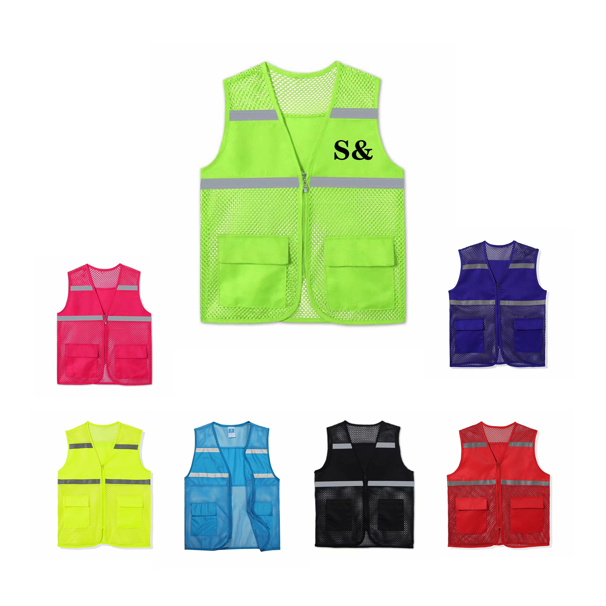 Colorful Volunteer Uniform Fishnet Vest 4