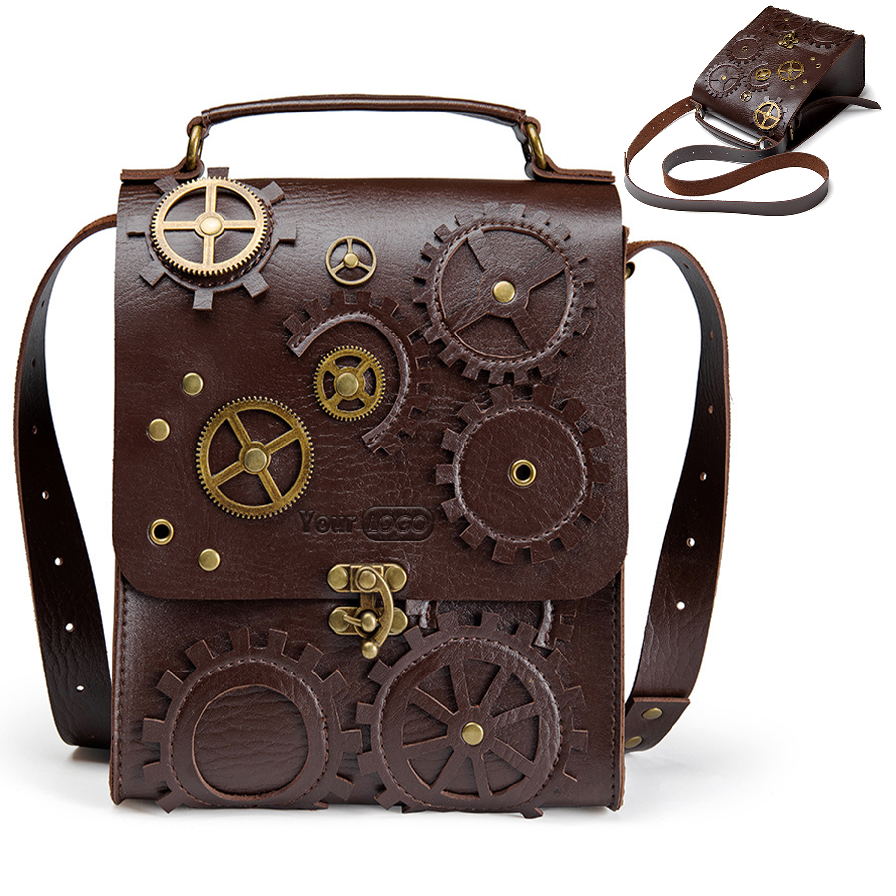PU Steampunk women's cross-body bag 6