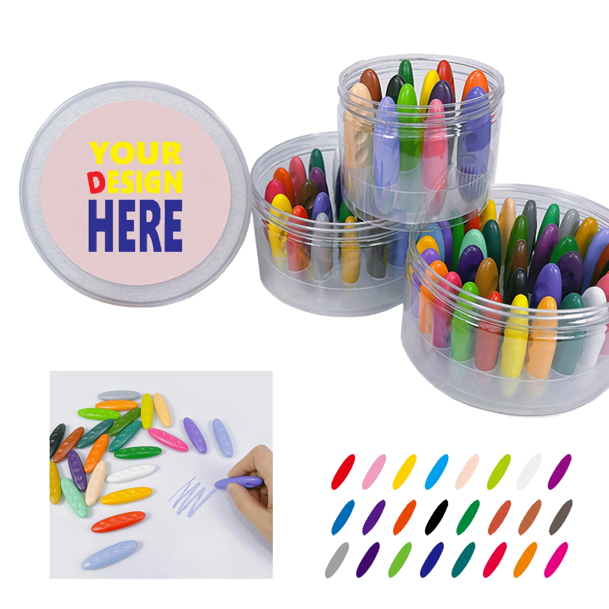 24 Color Washable Children's Crayon Set Not Dirty Hands 2