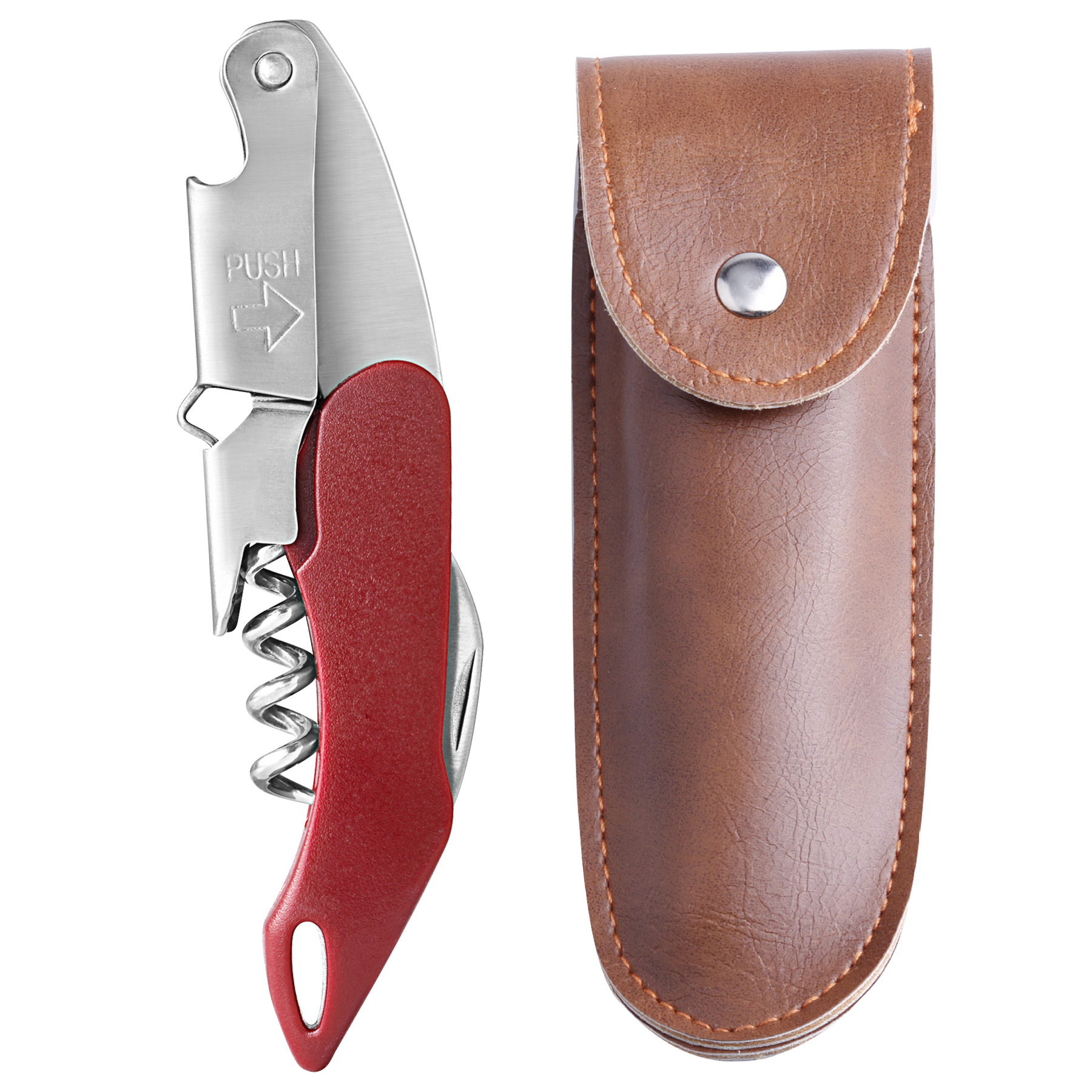 Wine Bottle Opener& Corkscrew Tool With Leather Case 13