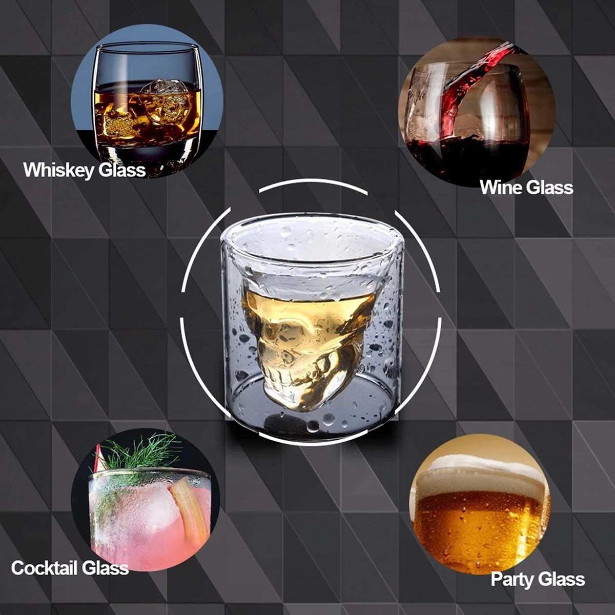 Skull Glass Drink Wine Cup 3