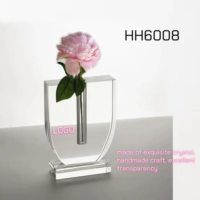 U shape Crystal Bud Vase for Flowers Table and Centerpiece 3