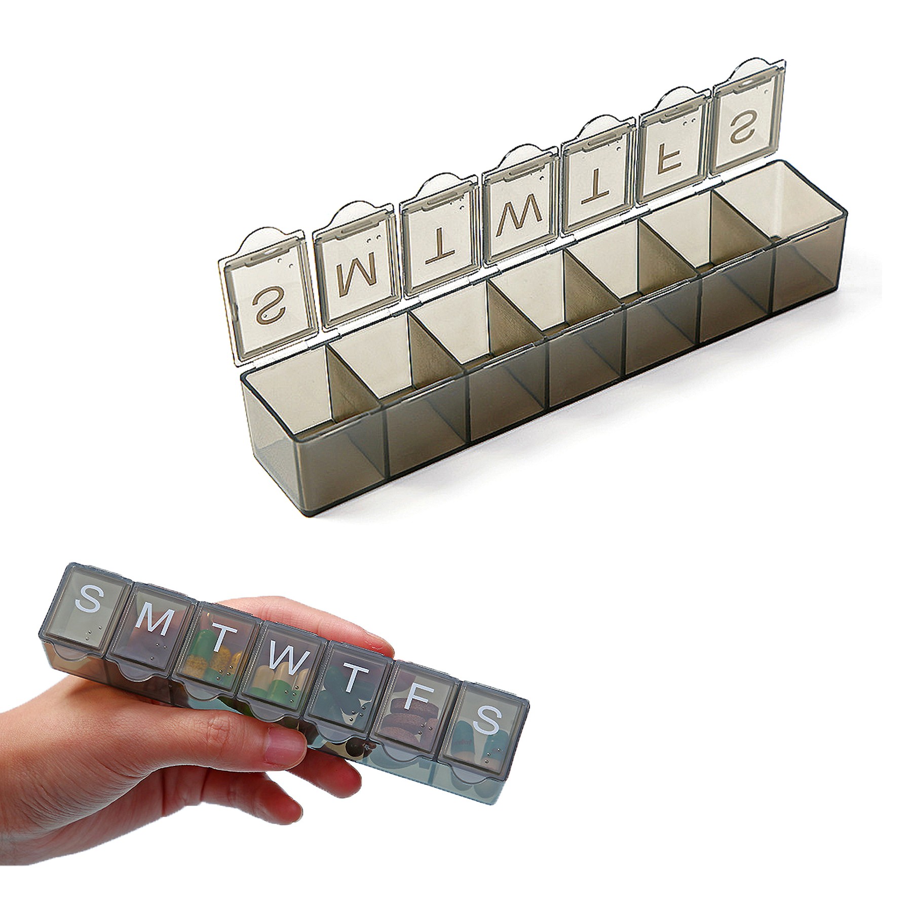 Moq25 Pp Material Braille Transparent 7 Day Pill Box 4