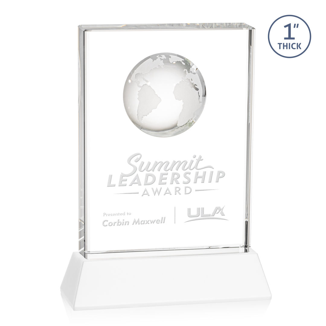 Ambassador Globe Award on Base - White 7