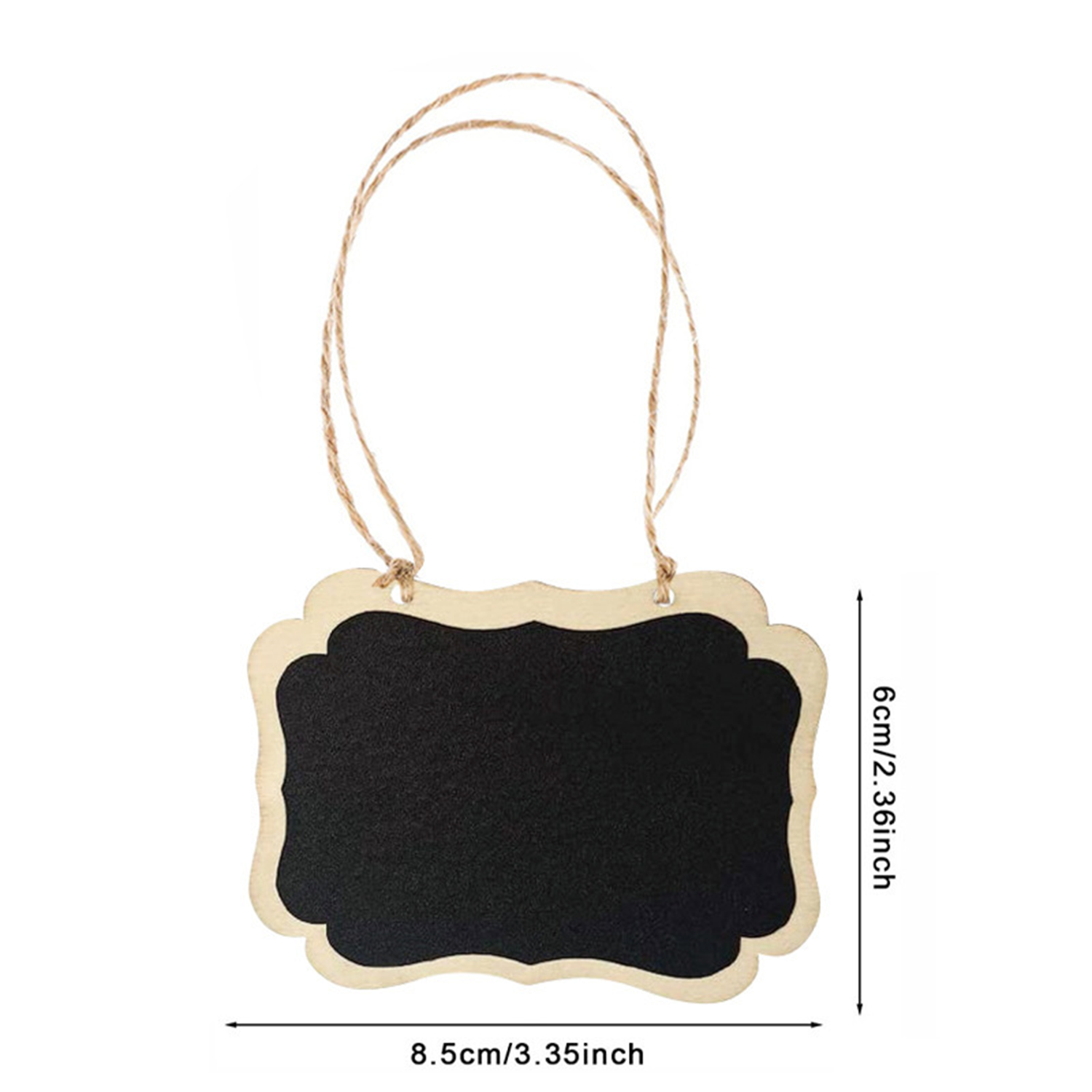 Mini Wooden Chalkboard Hanging Tag w/ String 3