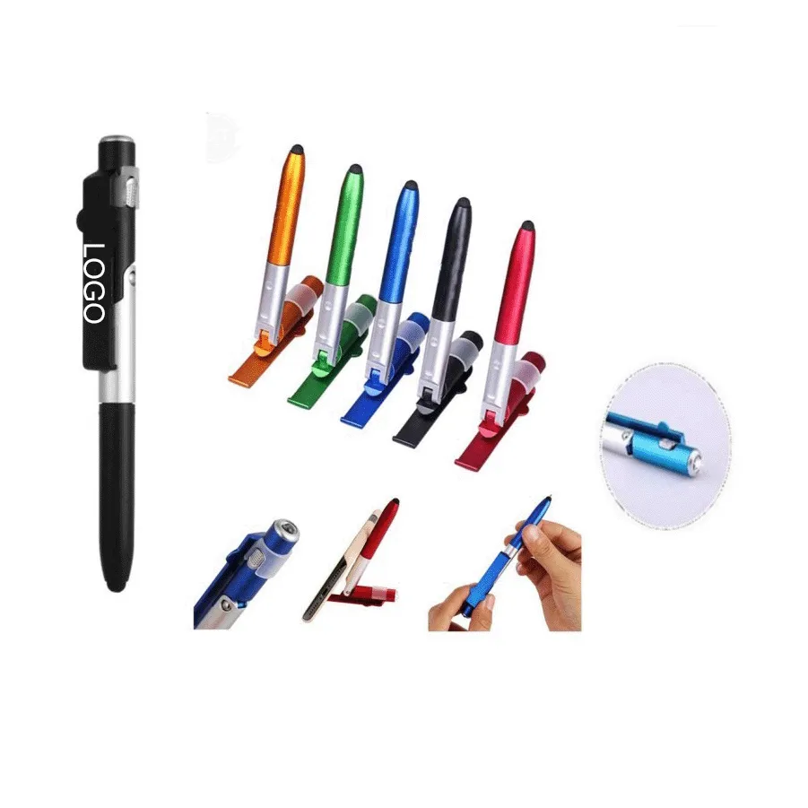 4-in-1 Multi-fuction Folding Ballpoint Pen Stylus With LED L 3