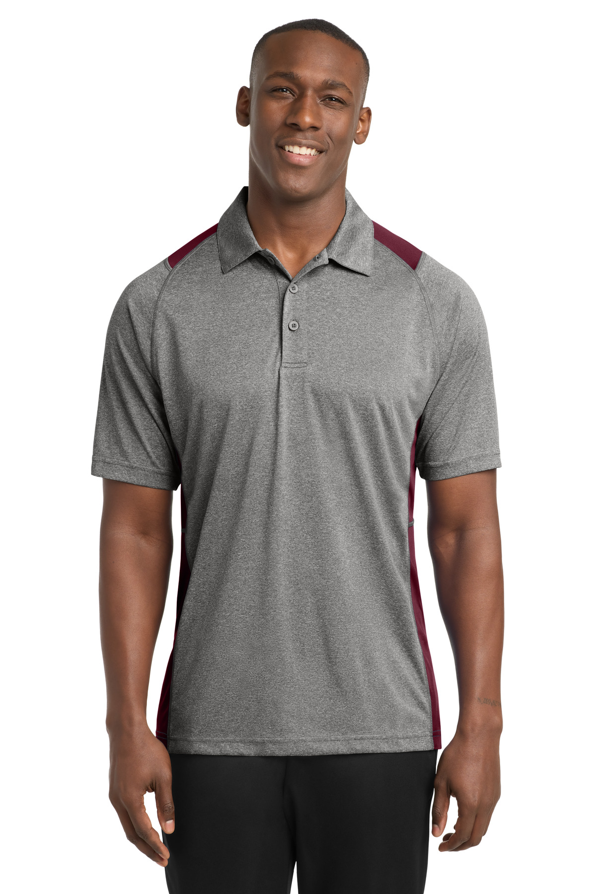Sport-Tek Heather Colorblock Contender Polo. ST665 52