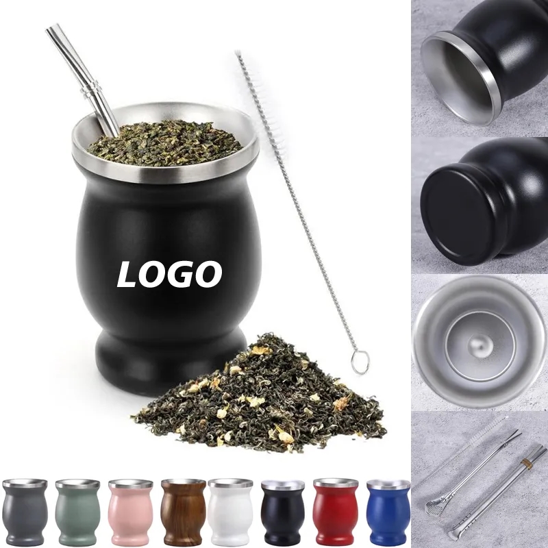 8 oz Stainless Steel Mate Cup And Bombilla Set 2