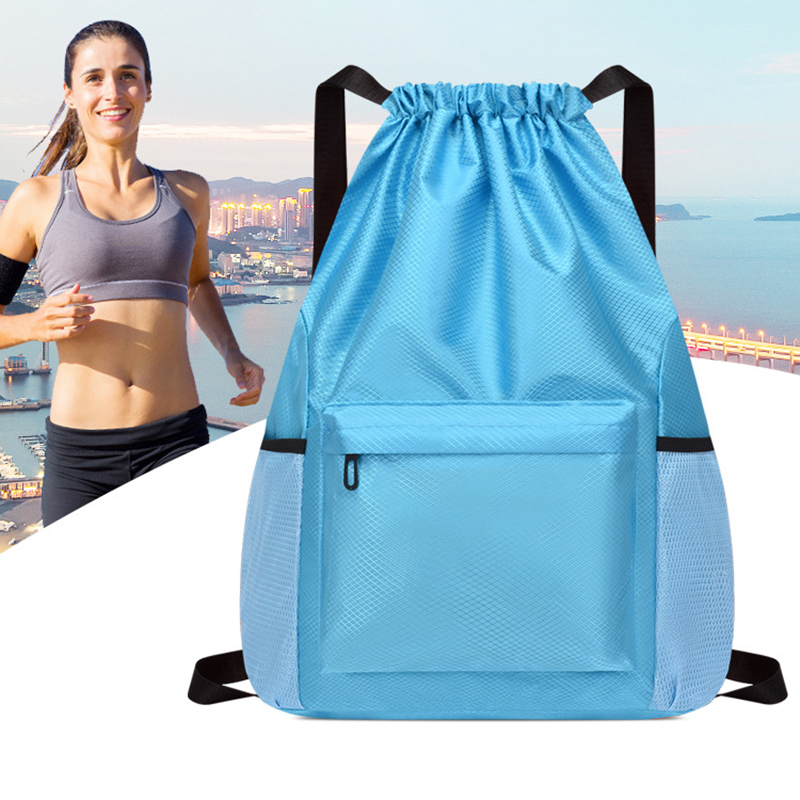 Waterproof Large Sports Drawstring Backpack w/Adjustable Shoulder Strap 37