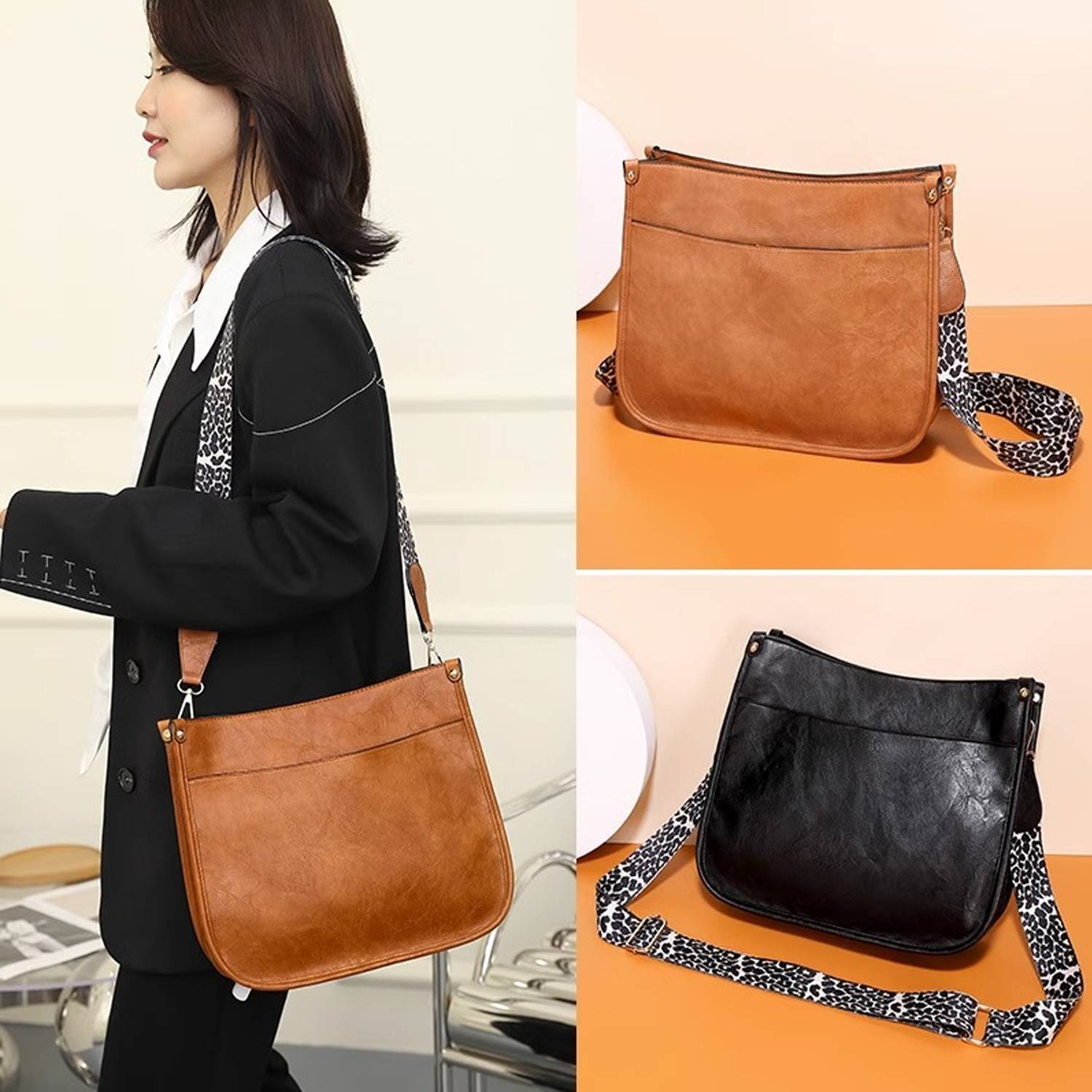 PU Leather Crossbody Bag Fashion Handbag For Women 4
