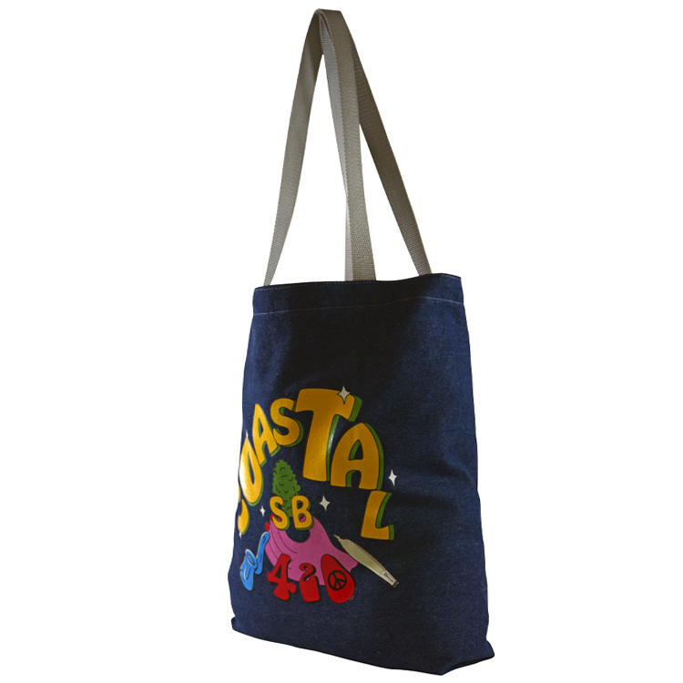 Bottom Gusset Denim Tote, with Poly Handles 2