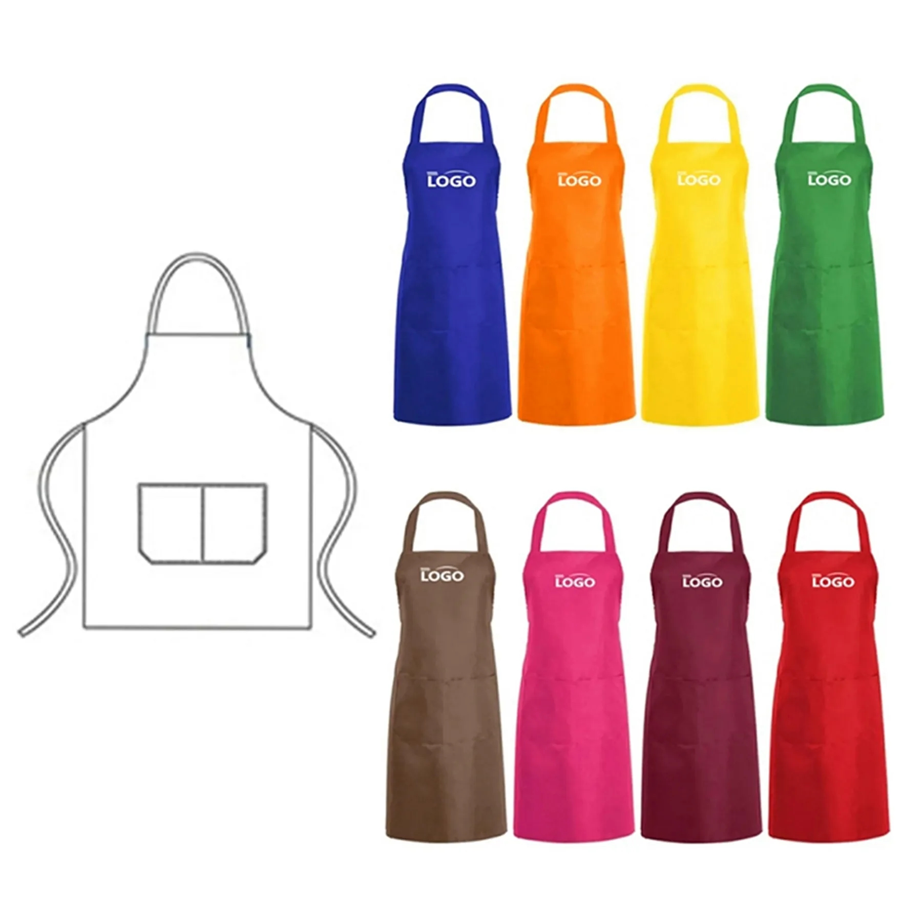 Plain Kitchen Cooking Bib Apron 3