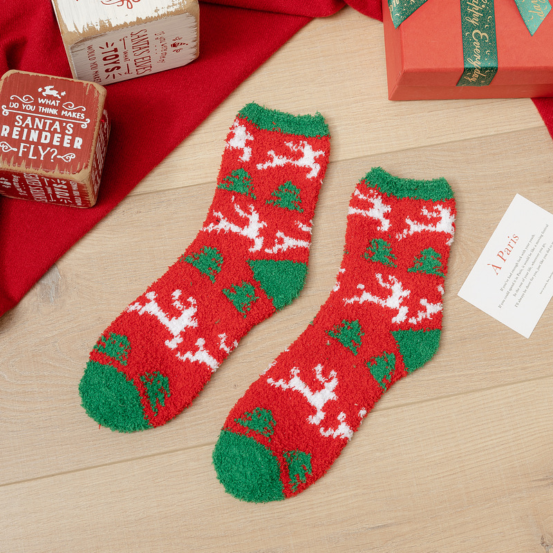 Winter Warm Cartoon SoftFuzzy CozyChristmas Sock 8