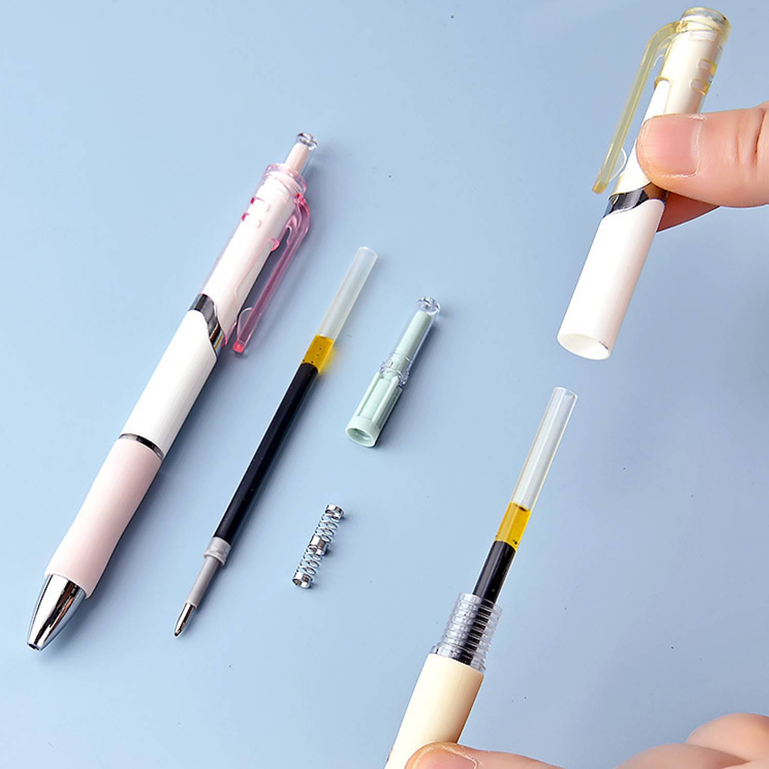 0.5mm Macaron Retractable Ballpoint Pen w/ Silicone Grip 19