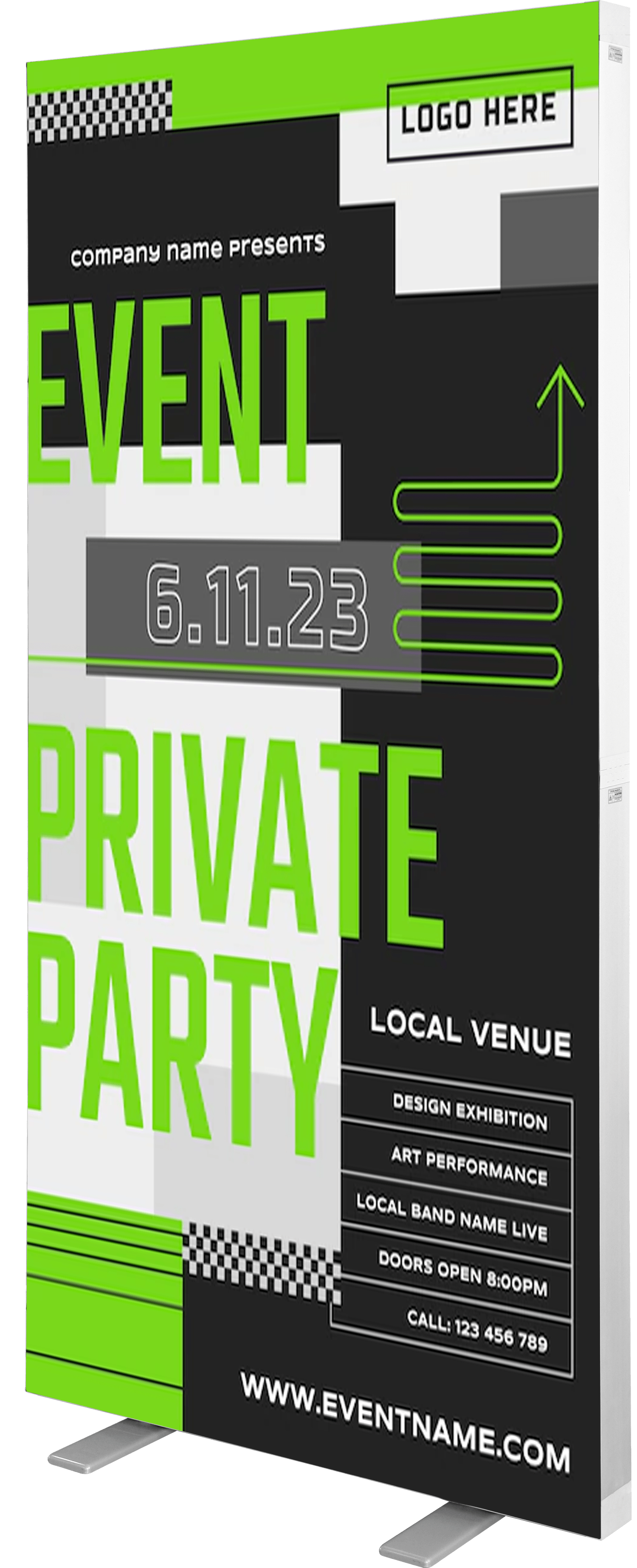 3.3'w x 6.6'h - LED Folding Light Box Display - Fabric Only 2