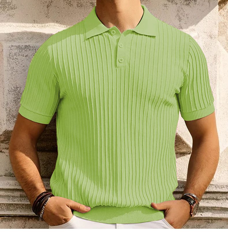 Mens Textured Knit Polo Shirts 7