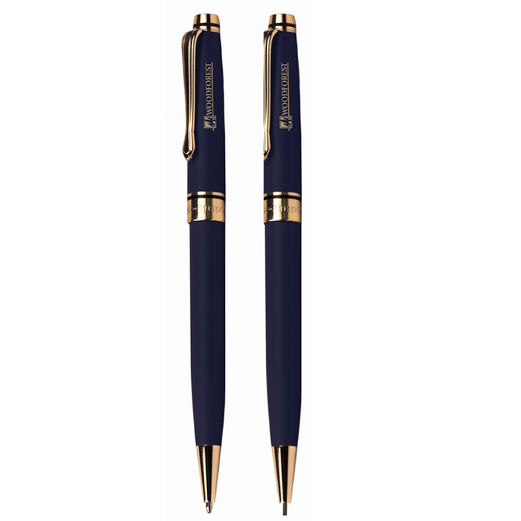 Impella Metal Twist Action Ballpoint Pen & Pencil Set