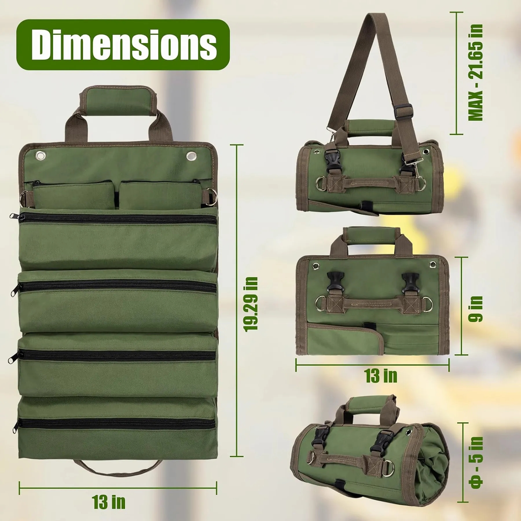Roll Up Tool Bag for Men Heavy Duty 4