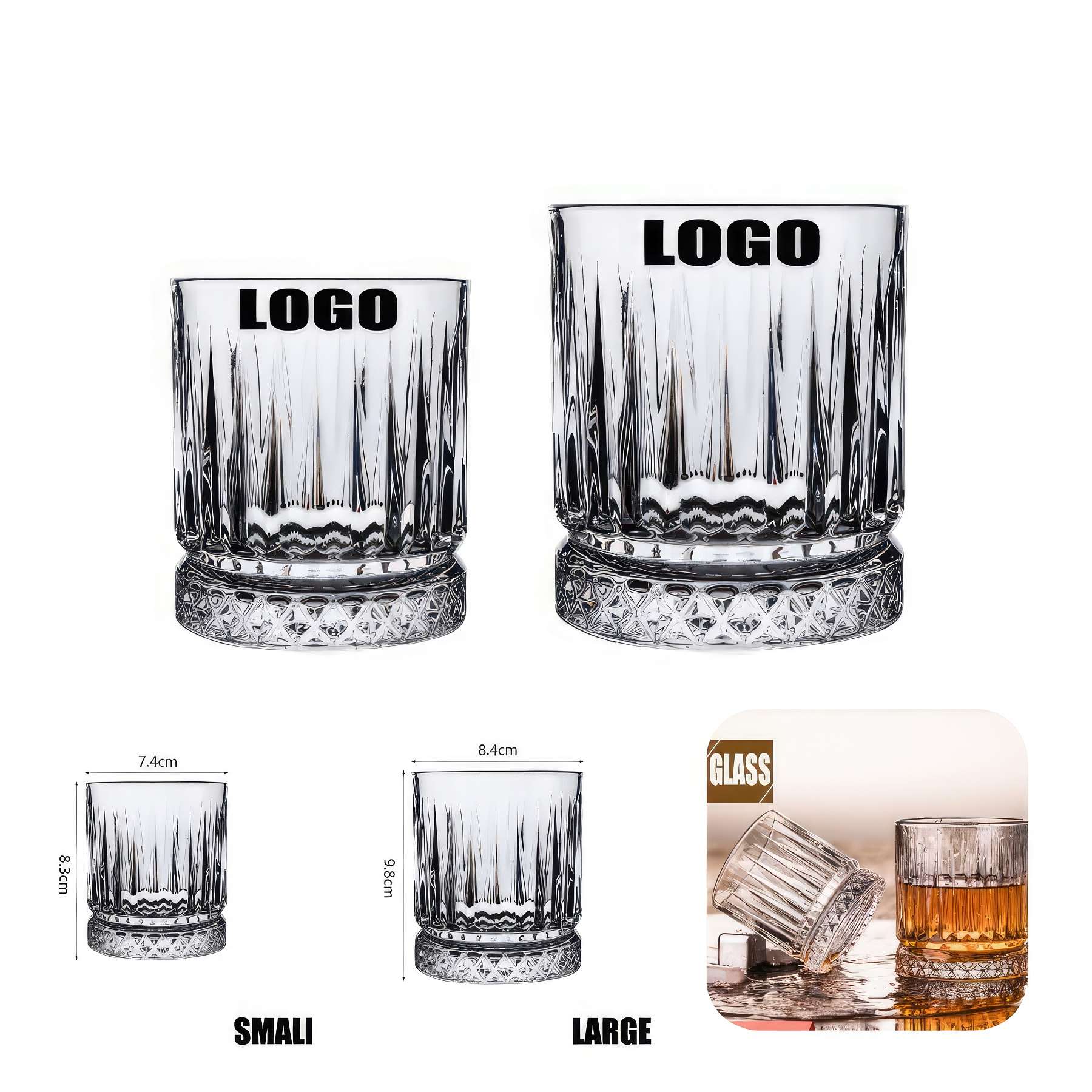 7/11.8 oz Glass Tea Coffee Mug &Office Drink Gift Cup : 11.8 oz 2