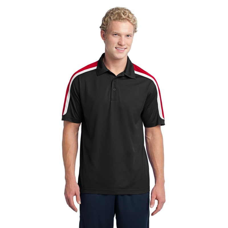 Sport-Tek Tricolor Shoulder Micropique Sport-Wick Polo. 3