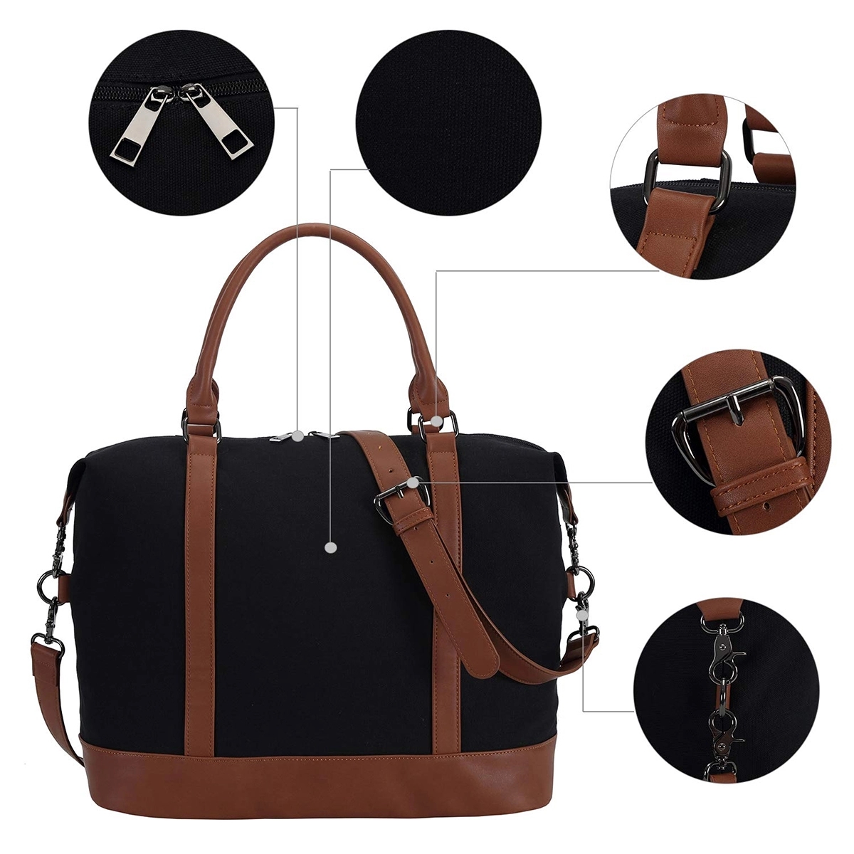 Women Ladies Canvas Weekender Bag 2
