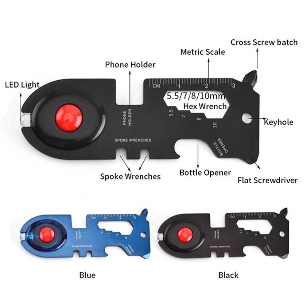 Camping Survival Credit Card Multitool with LED Light 4