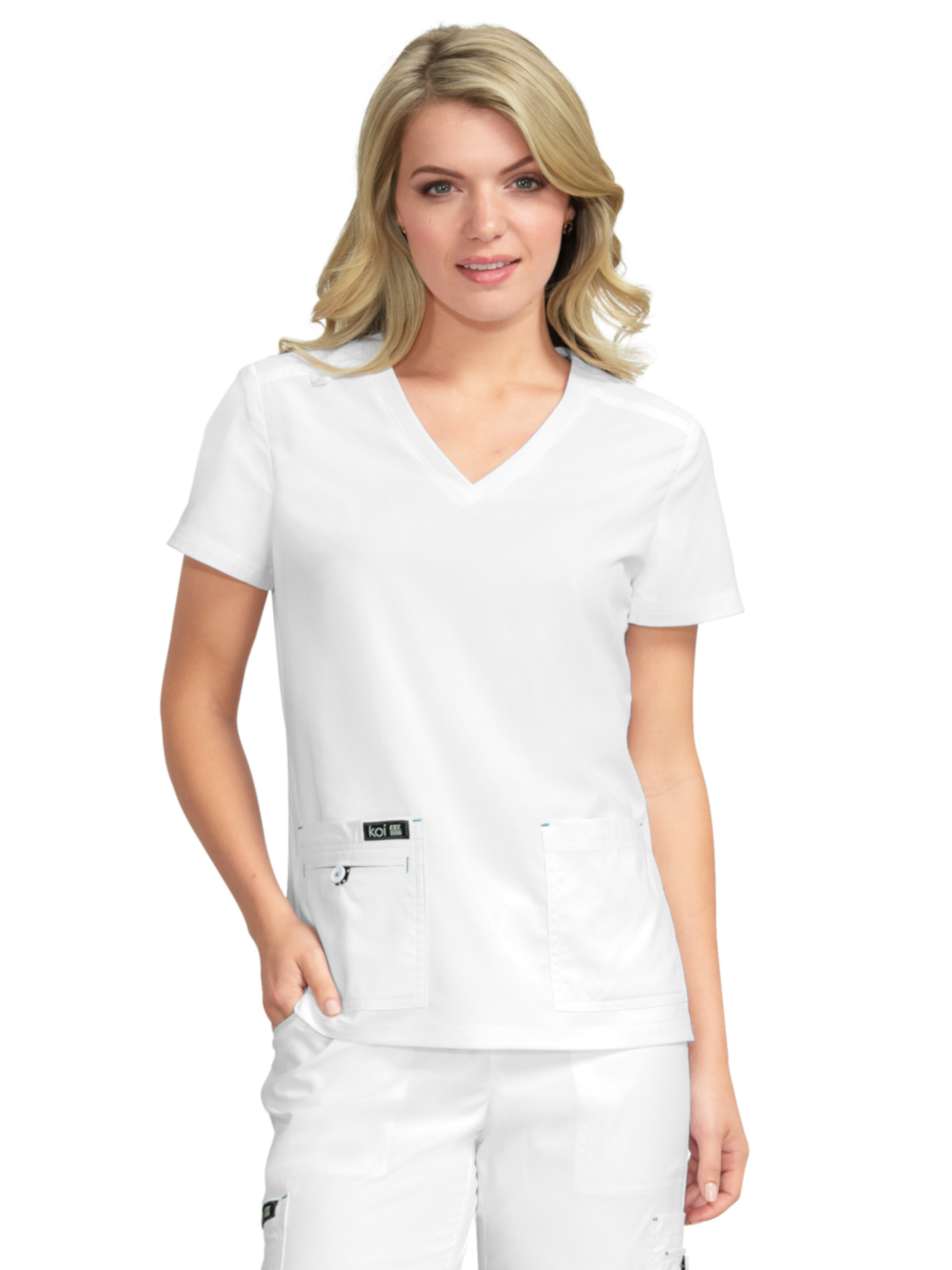 koi - Basics - Women's Four-Pocket Stretch V-Neck Becca Top 97