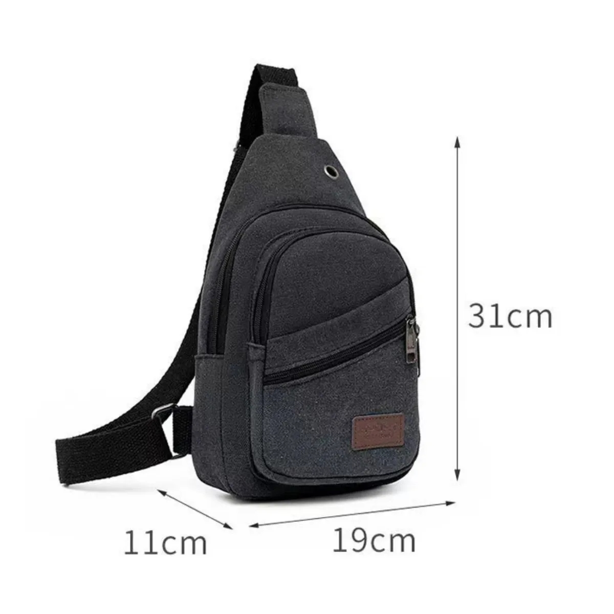 Casual Canvas Crossbody Sling Bag with Earphone Port 2