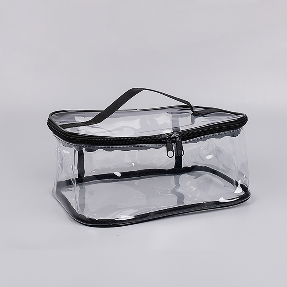Clear Travel Toiletry Makeup Bag with Handle 2