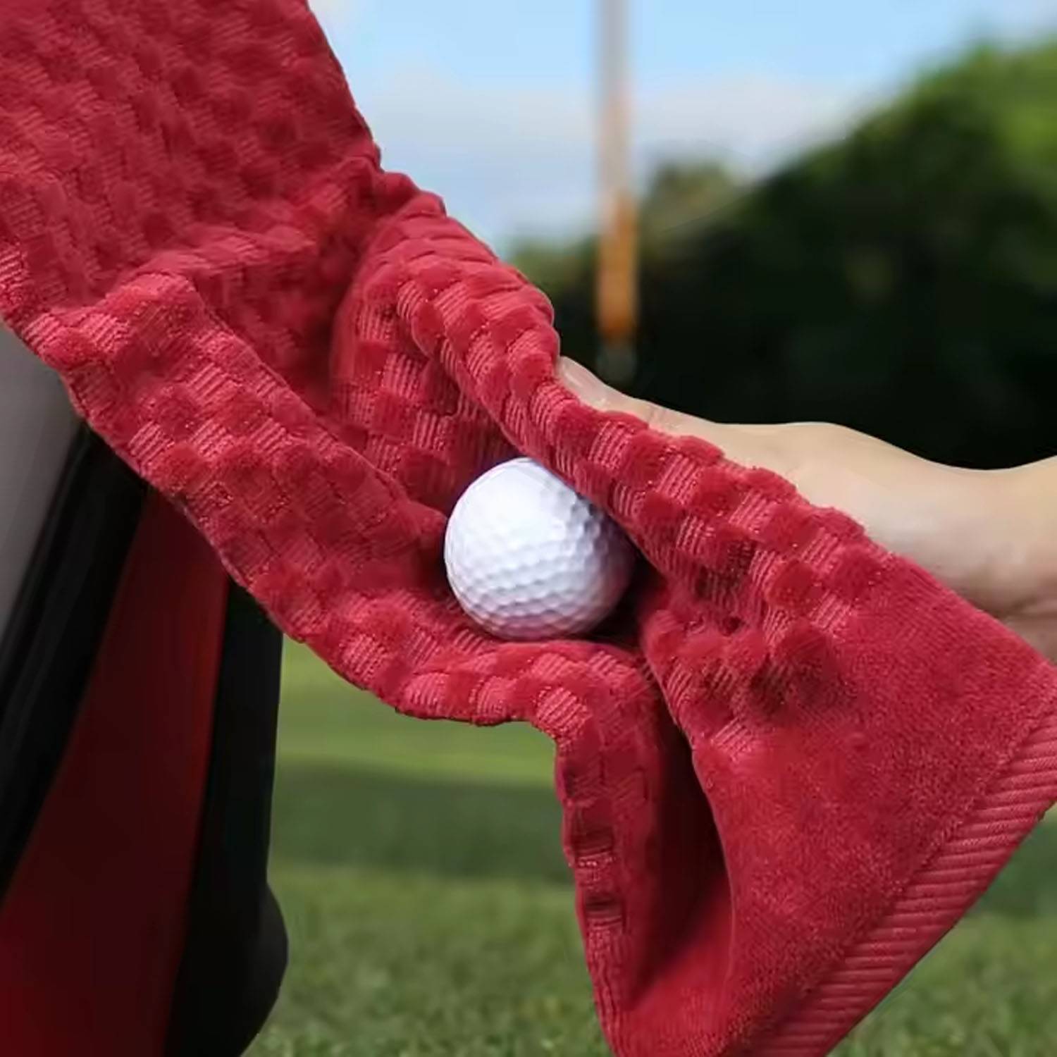 Cotton Sweat Absorbent Golf Towel w/ Carabiner Clip 5