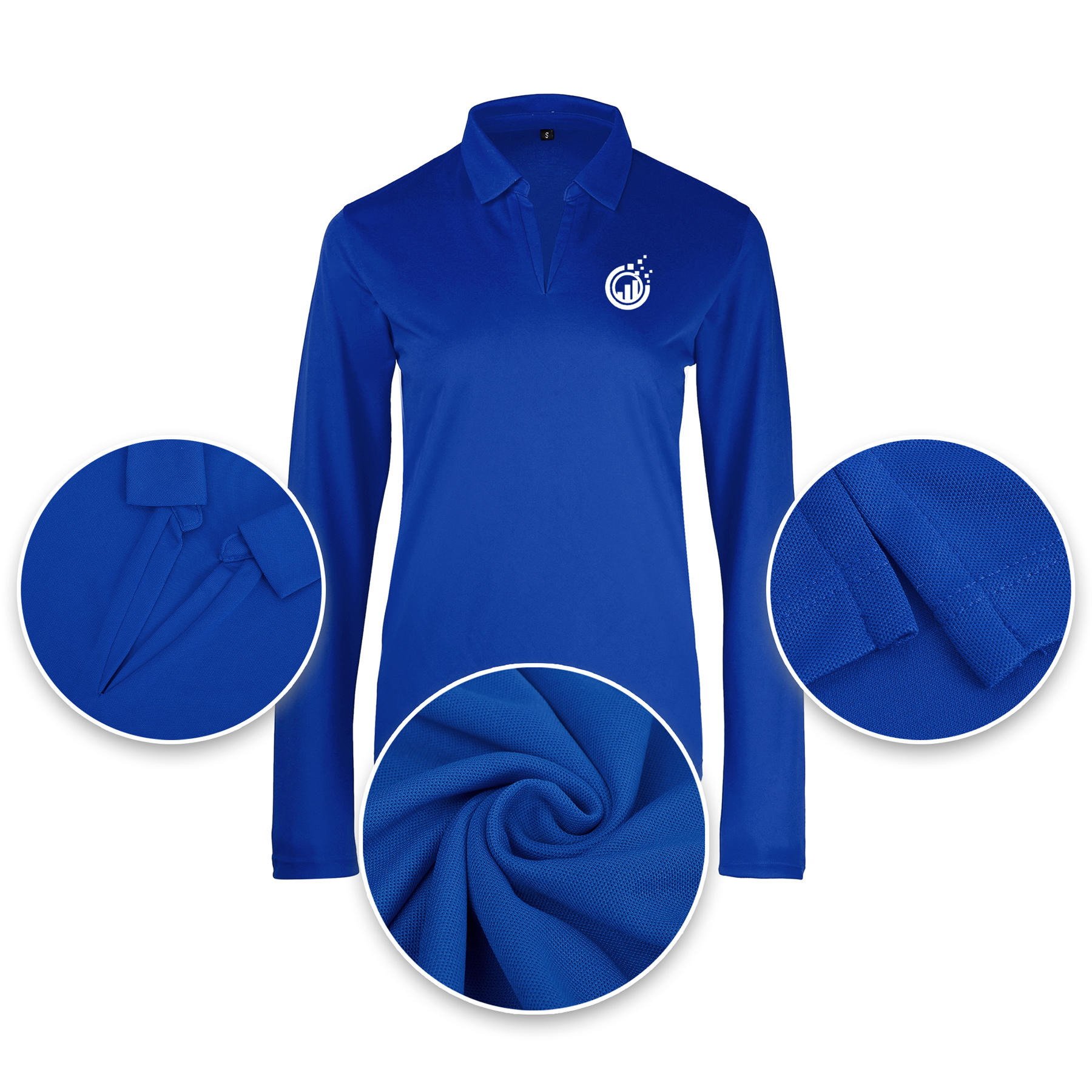 Ladies Sport Micro Pique Long Sleeve Polo Shirt 4