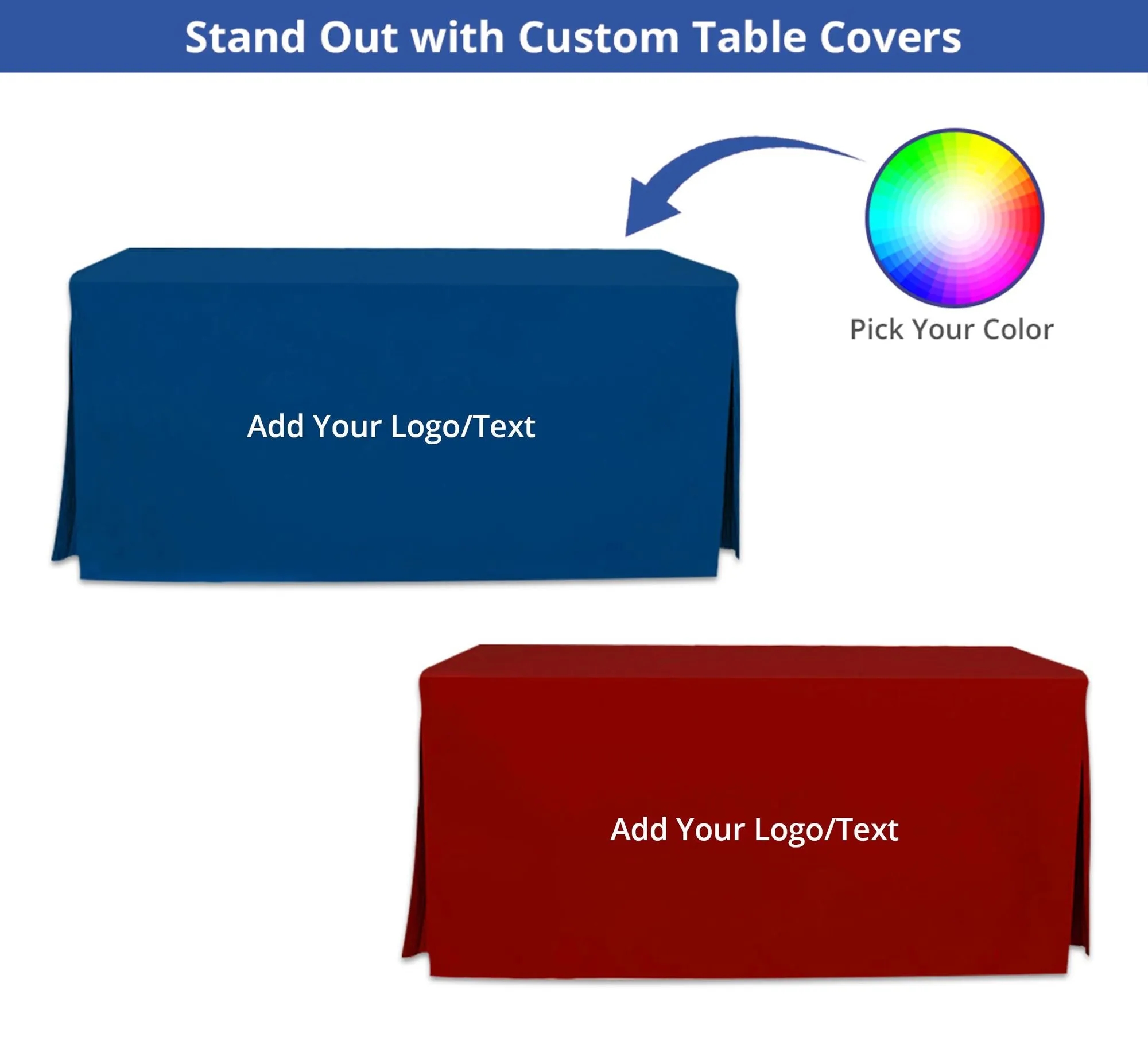 3 sided - Open Corner Table Covers - 8' x 2.5' 6