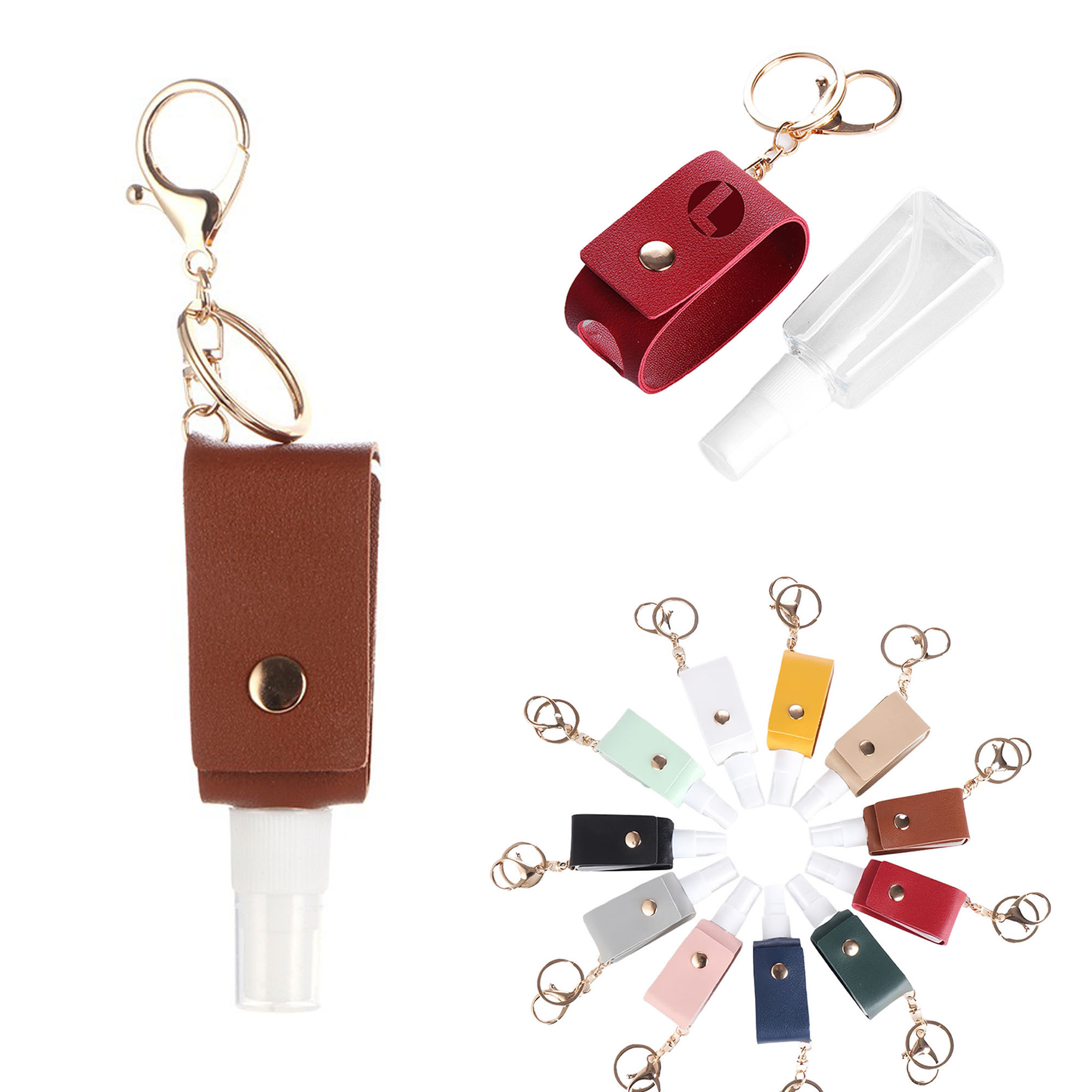 Custom Leather Keychain with Spray Bottle 1