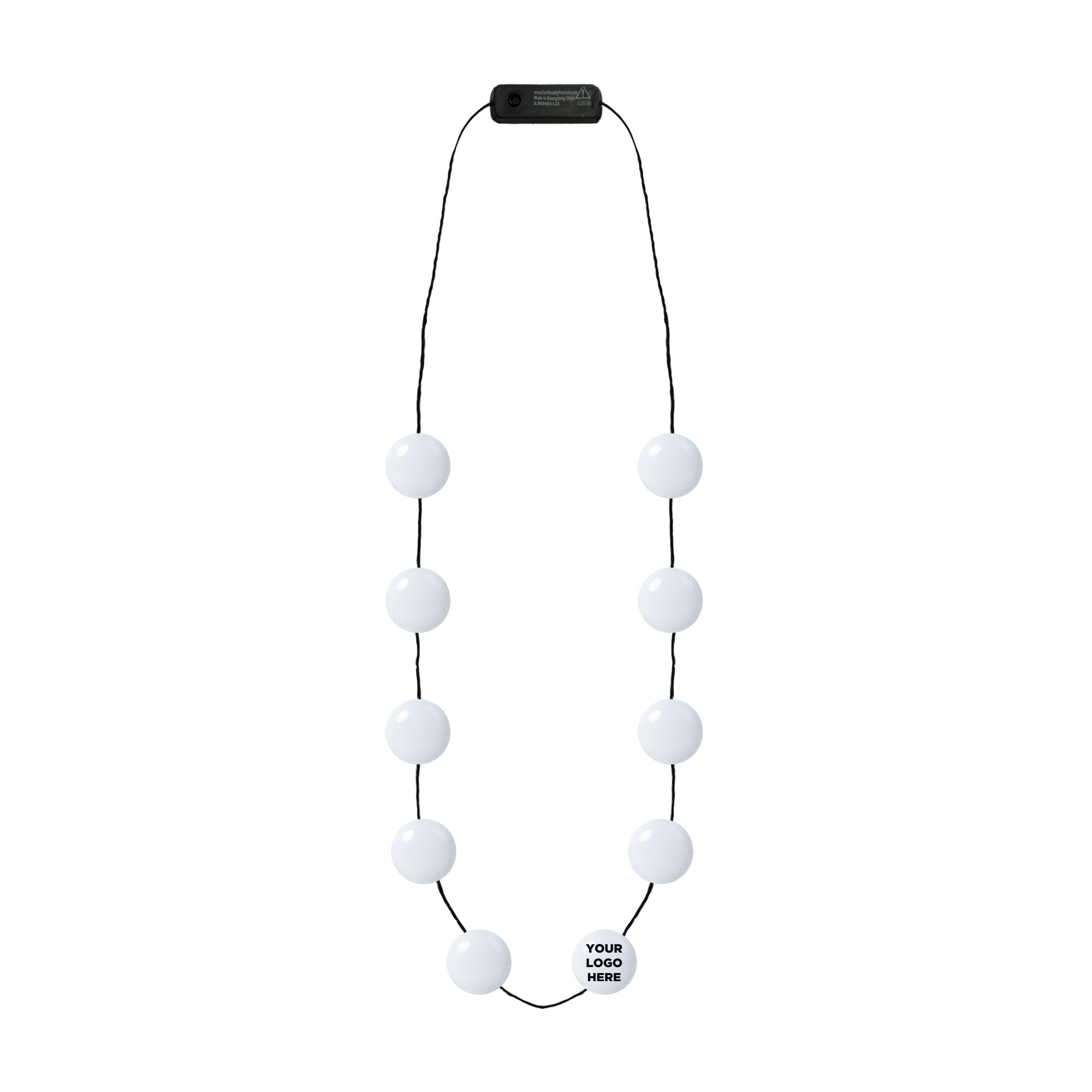 White Button Light Up Necklace 4
