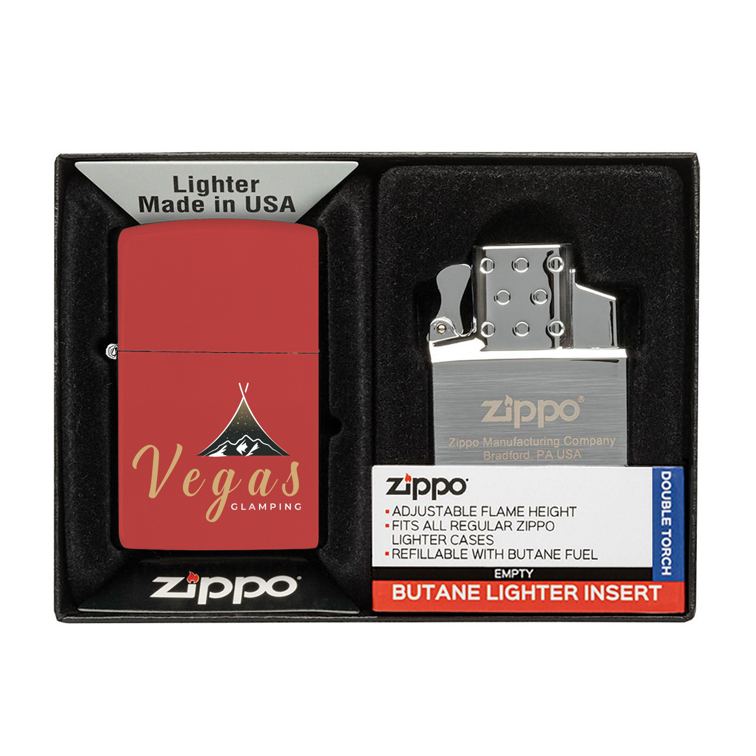 Matte Zippo® Lighter & Double Butane Insert Gift Set 11