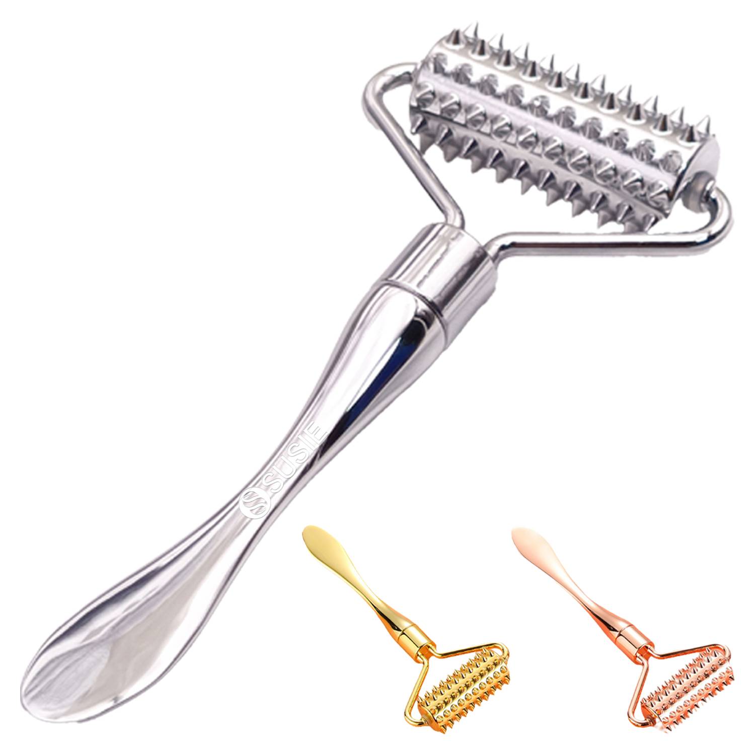 Zinc Alloy Microneedling Facial Roller Massager 3