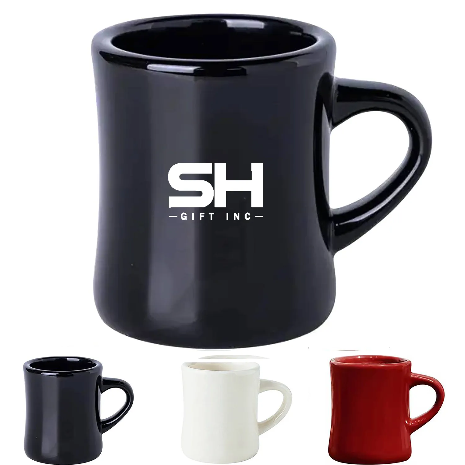 12oz Curved Wide Mouth Ceramic Mug 1