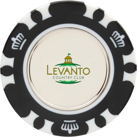 Recycled Poker Chip w/ Metal Ballmarker 37