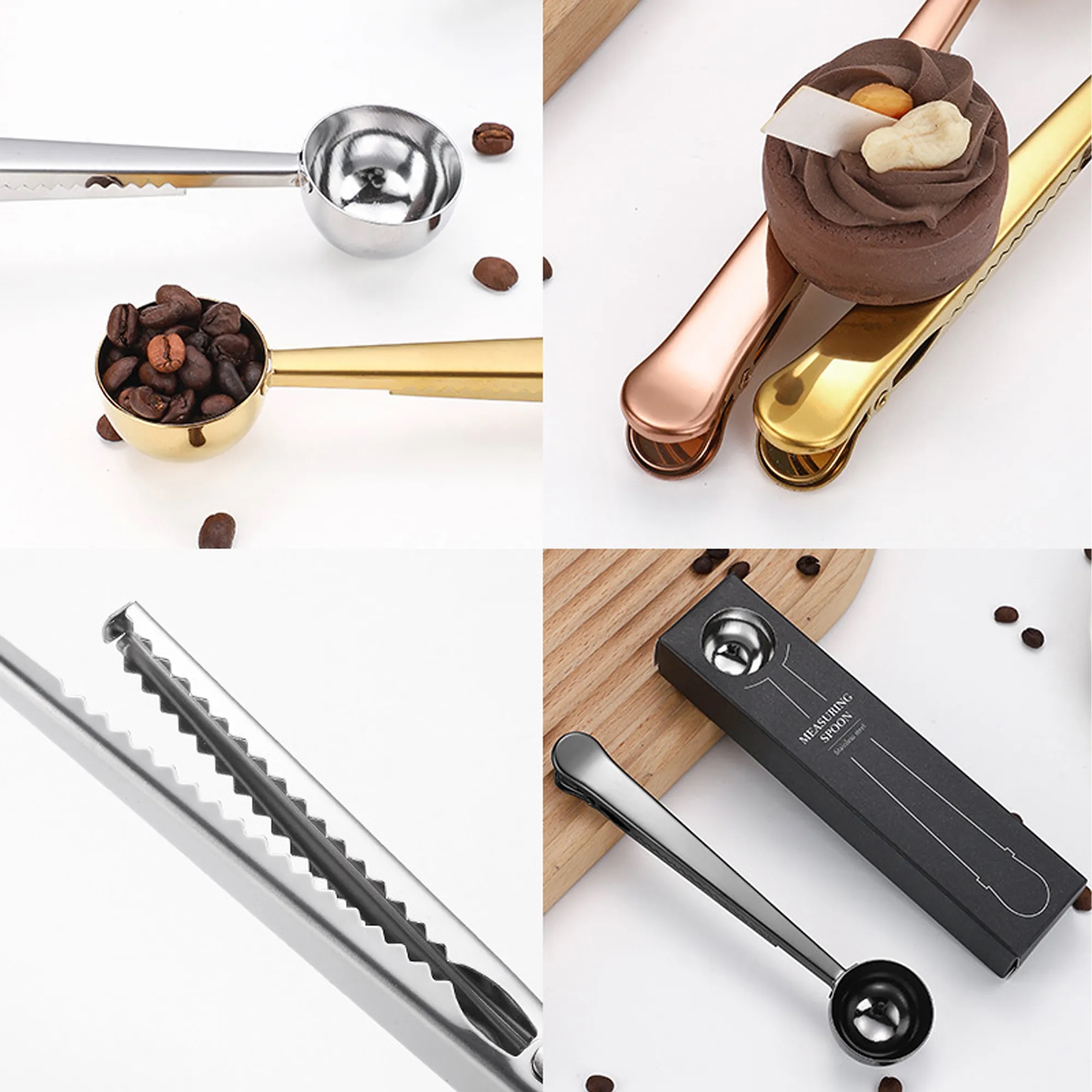Stainless Steel 2-in-1 Coffee Scoop Clip 2