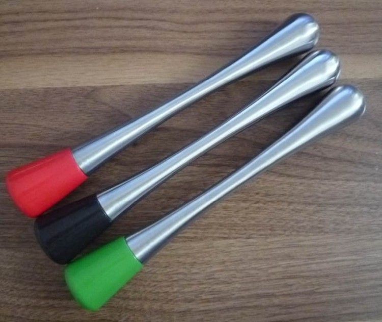 Stainess Steel Cocktail Muddler, Coffee Stirrer, Drink Stirrer with ABS Cap 2