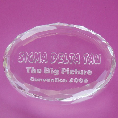 Oval Crystal Paper Weight 2