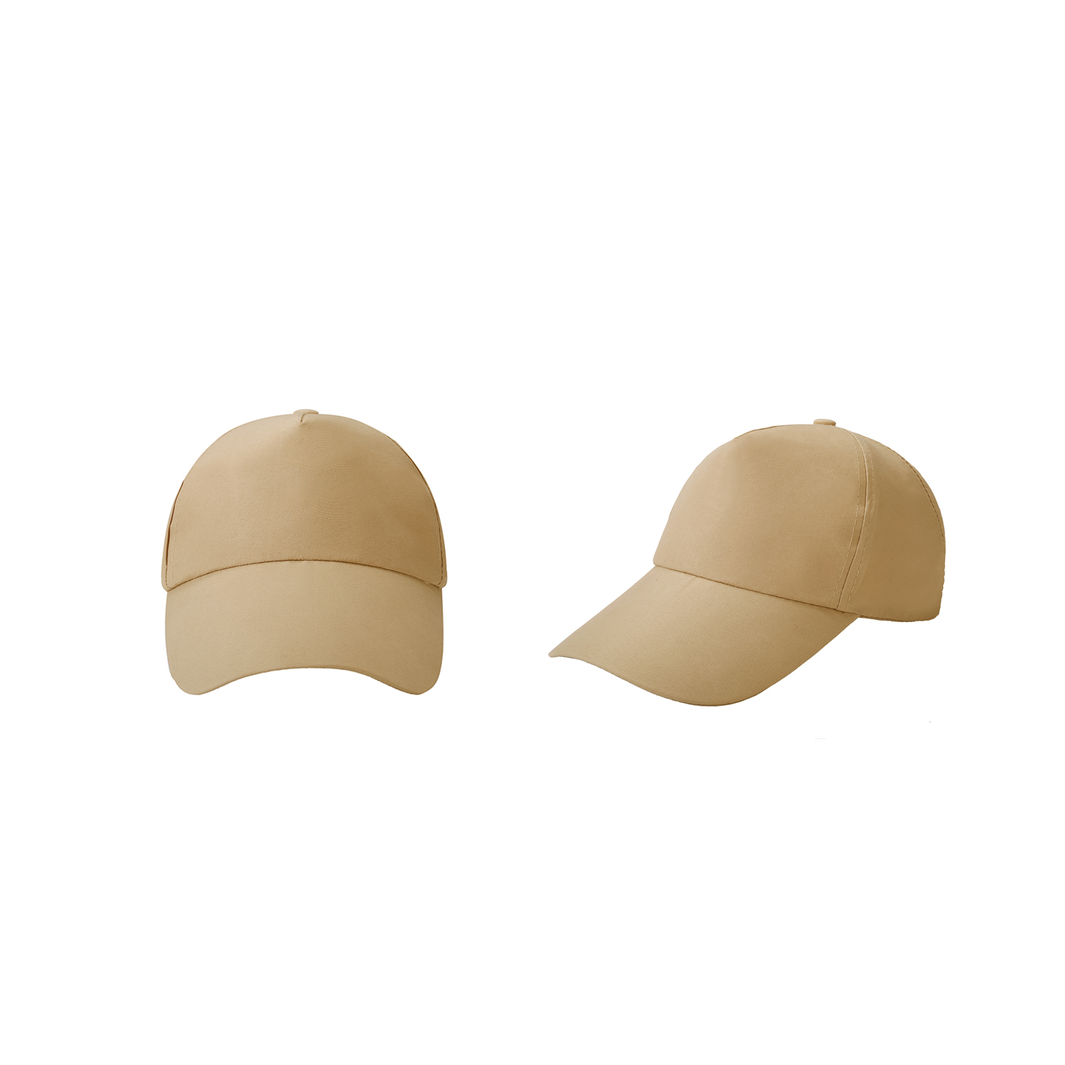 Stock Solid Color Poly Peach Skin 5 Panel Cap w/Velcro Back Fastener 6