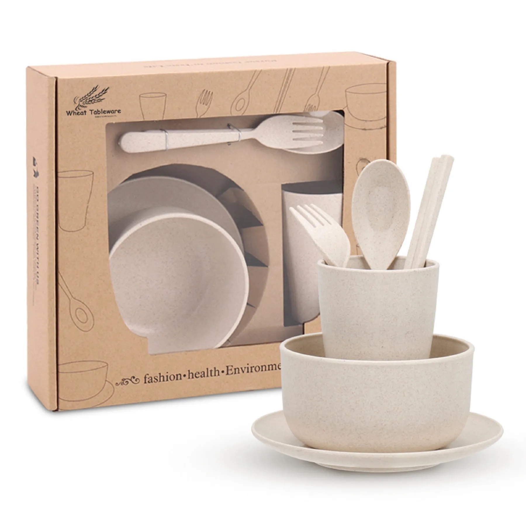 Biodegradable Wheat Straw Cutlery Set 5
