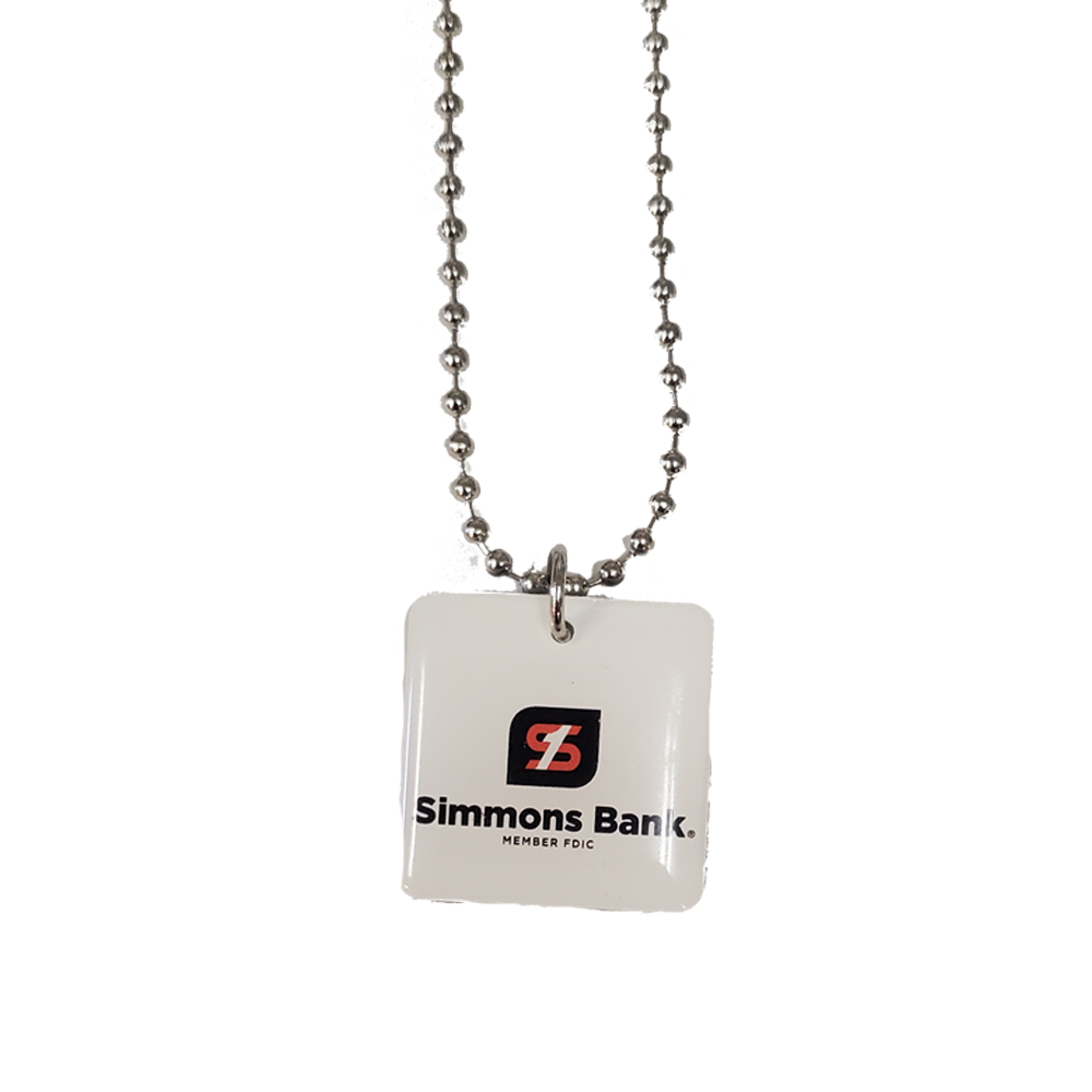 Ball Chain Necklace with Custom Pendant / Charm - Up to 1 Sq.In. 2