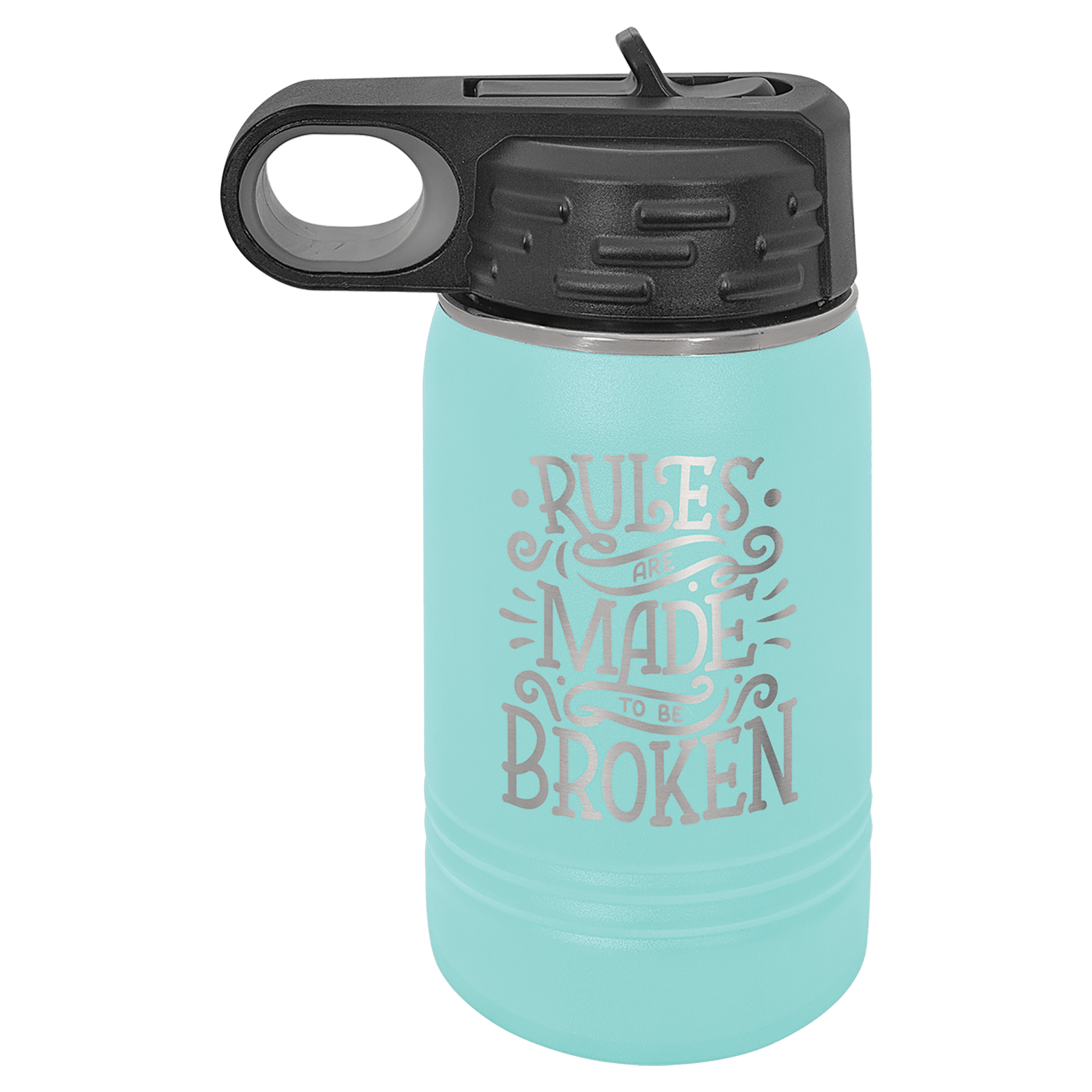 12 oz. Teal Laser Engraved Polar Camel Water Bottles 1