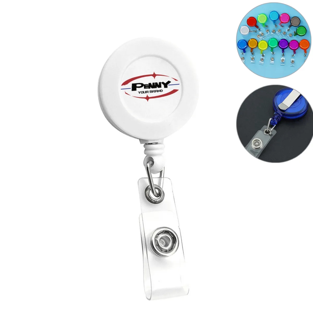 Retractable ID Badge Reel Clip On Card Holder for Name 4